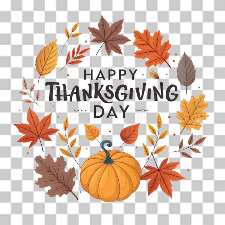 PSD gelukkige thanksgiving dag doorzichtige achtergrond