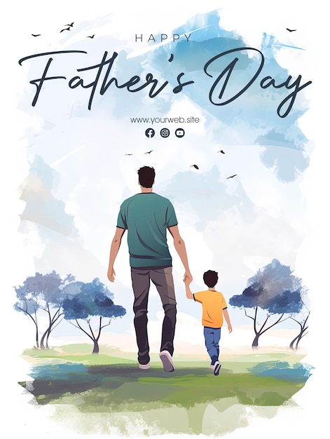 Gelukkige vaderdag achtergrond en posterontwerp