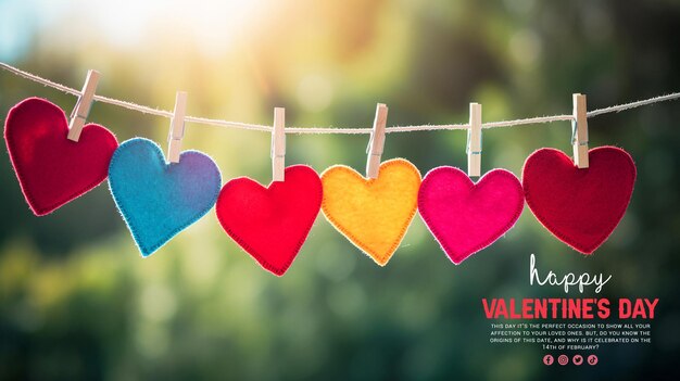 PSD gelukkige valentijnsdag achtergrond banner wenskaart met liefde bovenaanzicht