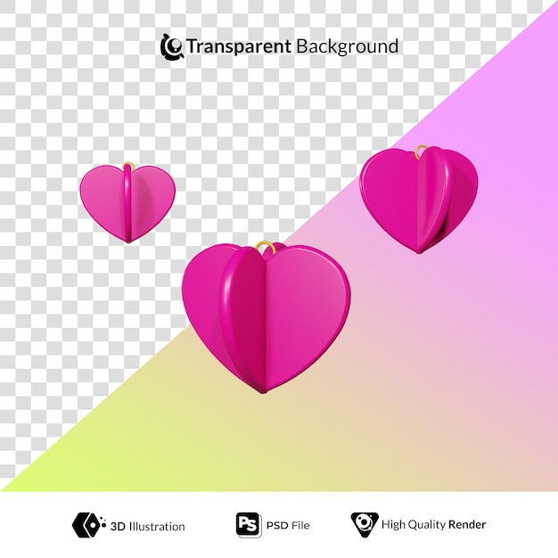 Gelukkige Valentijnsdag Hart Origami 3D Illustratie