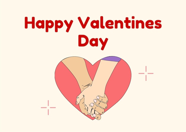 Gelukkige Valentijnsdag schattige speelse illustratieve groetenkaart