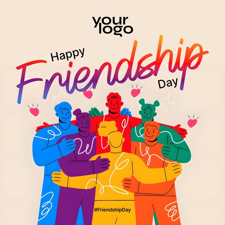 PSD gelukkige vriendschapsdag poster op sociale media