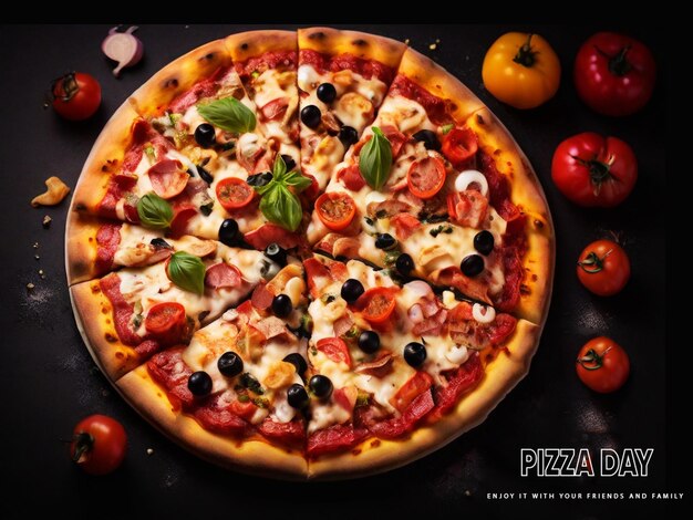 PSD gelukkige wereld pizza dag.