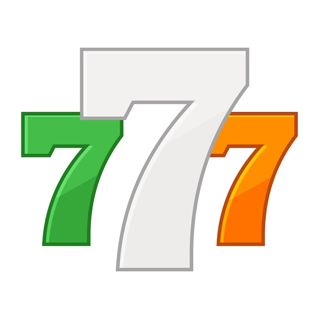 PSD geluksnummer 777 vector pictogram symbool voor gokkasten spel