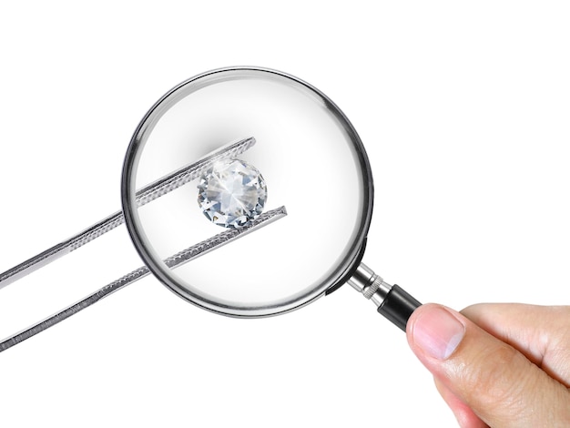 PSD gem stones jeweller checking polished diamond and diamond grading precious stones