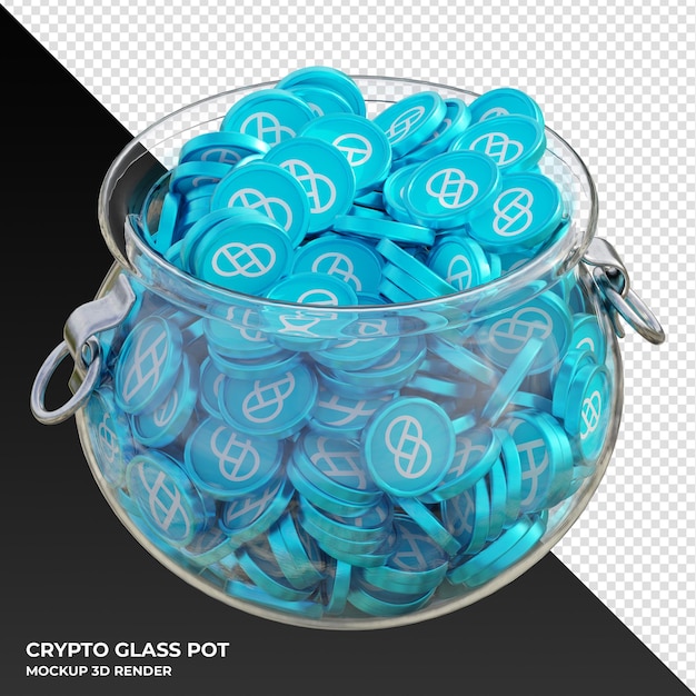 PSD gemini dollar gusd crypto coin clear glass pot