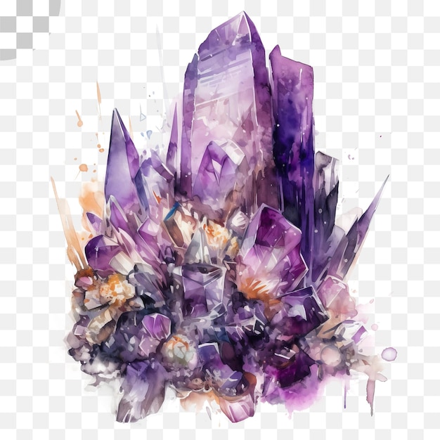 Gemstone watercolor transparent background