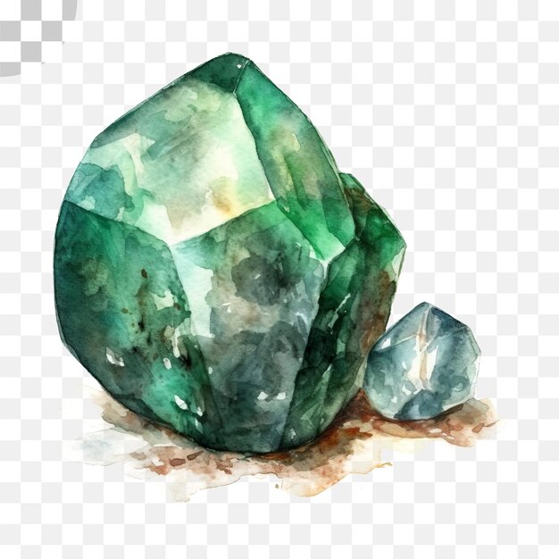 PSD gemstone watercolor transparent background