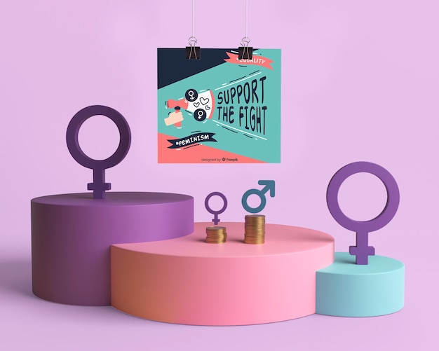 PSD gender equality concept composition