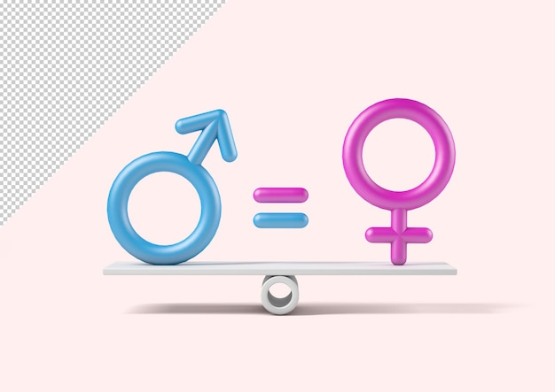 PSD gender equality concept, mockup