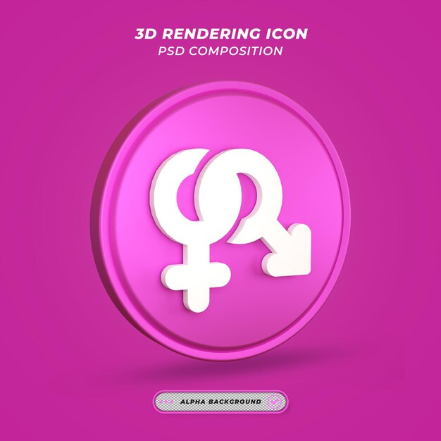 3D 렌더링의 성별 아이콘