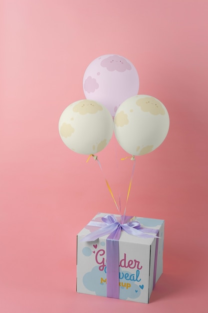 Gender reveal decoration mockup design