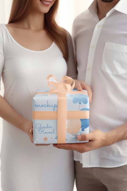 PSD gender reveal gift party mockup design