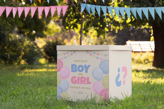 PSD gender reveal party mockup