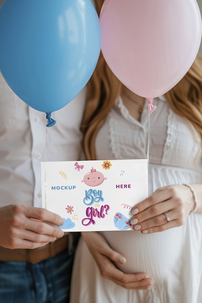 PSD gender reveal party mockup