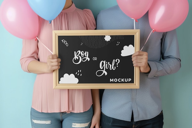 PSD gender reveal party mockup