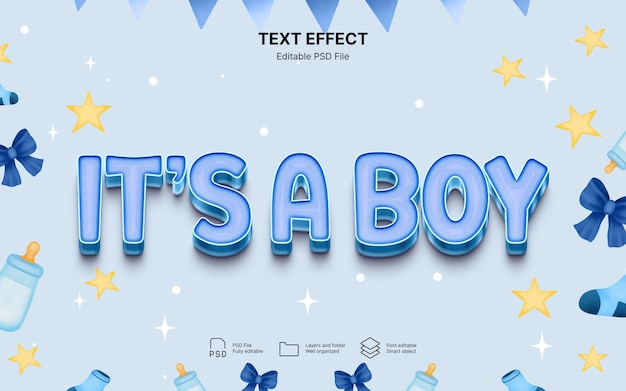 PSD gender reveal text effect