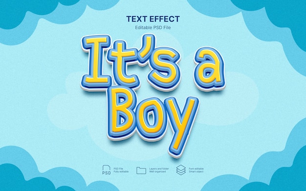 PSD gender reveal text effect