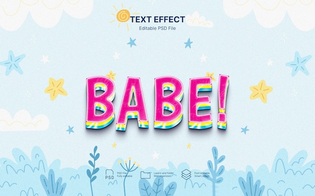 PSD gender reveal text effect