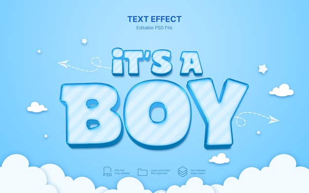 PSD gender reveal text effect