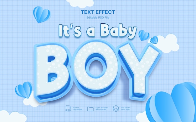 PSD gender reveal text effect