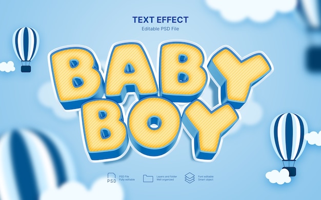 PSD gender reveal text effect