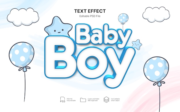 PSD gender reveal text effect