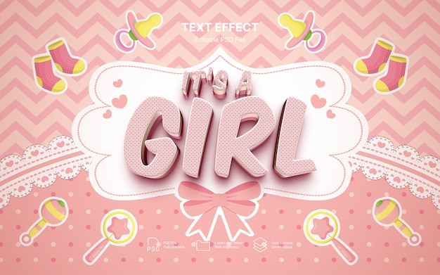 PSD gender reveal text effect