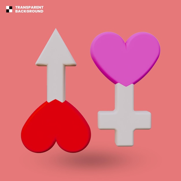 PSD gender symbol 3d icon isolated