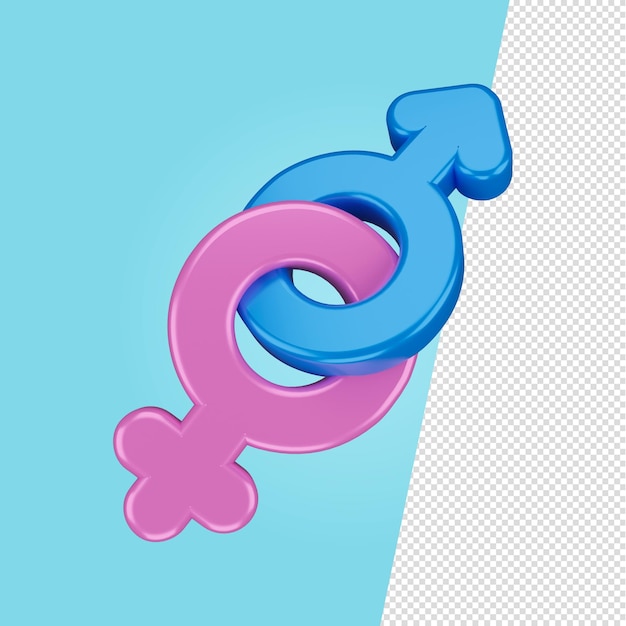 Gender symbol man and woman 3d render