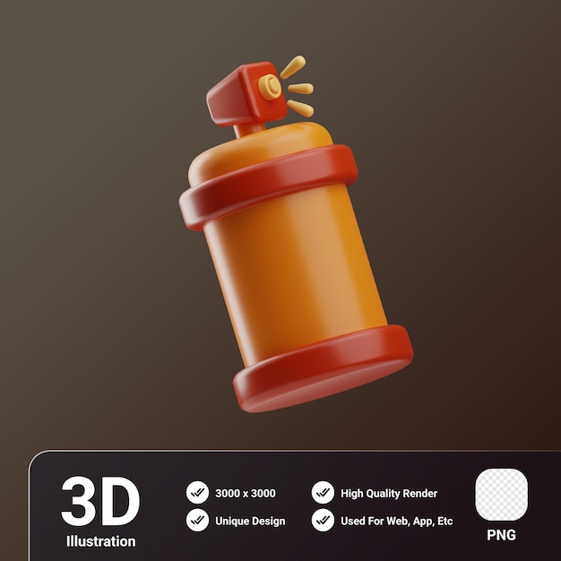 PSD general art object paint spray illustrazione 3d