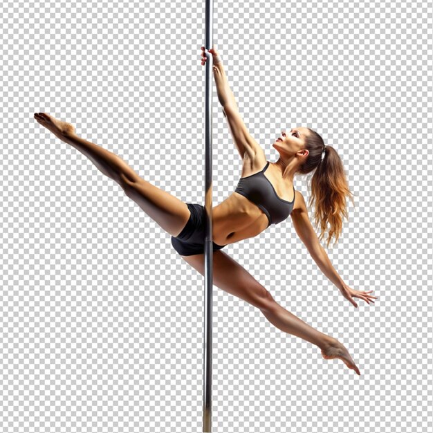 generate creative images of a pole dancer on transparent background