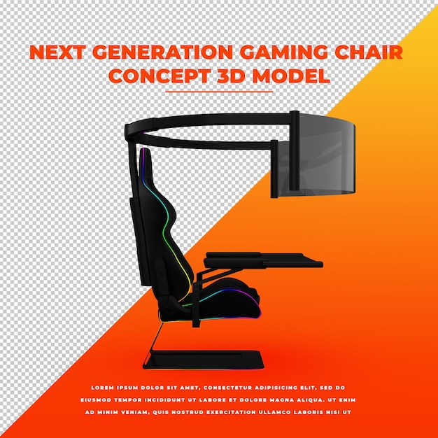 PSD next generation gaming chair concept 3d isolated model