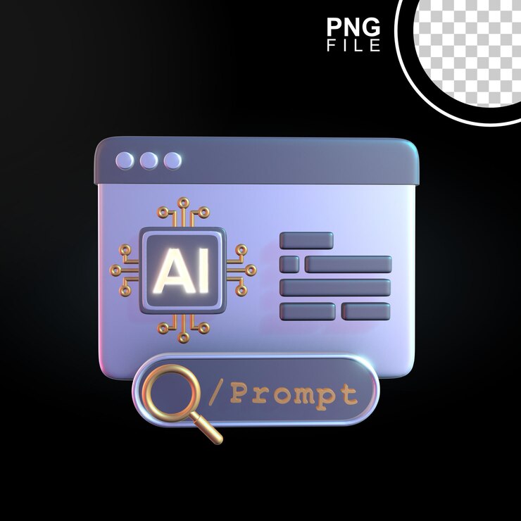 PSD generator wskazówek sztucznej inteligencji ai projekt ikony 3d