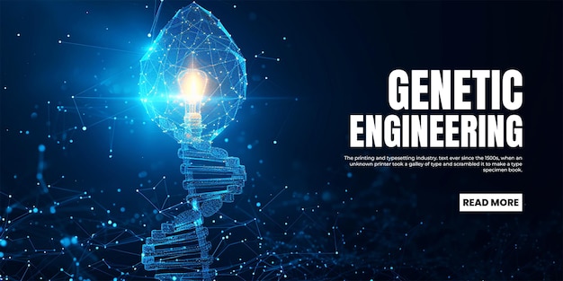 Genetic engineering web banner template design