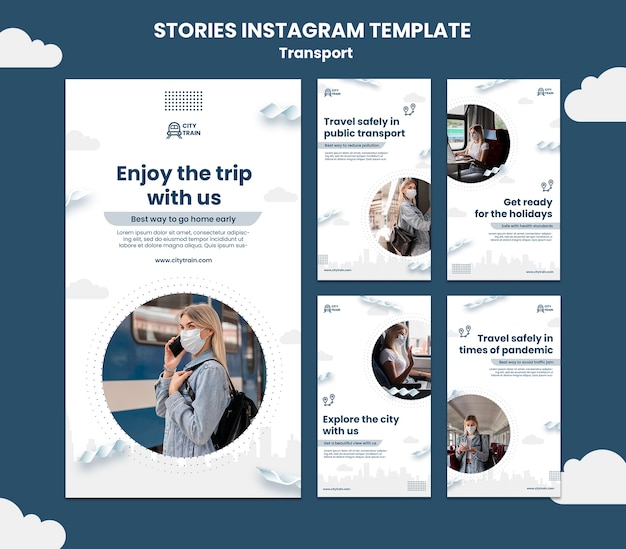 Geniet van een veilige reis Instagram-verhalensjabloon