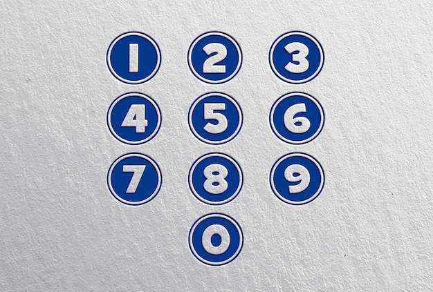 Genoemde knoppen in blauwe cirkels