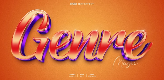 Genre 3D editable text effect