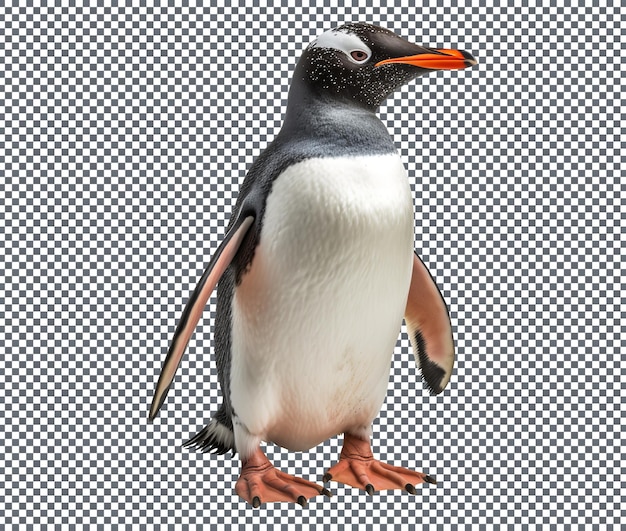 PSD gentoo penguin pygoscelis isolated on transparent background
