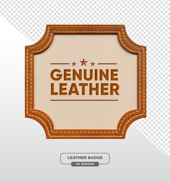 Genuine Leather Badge 3D Render