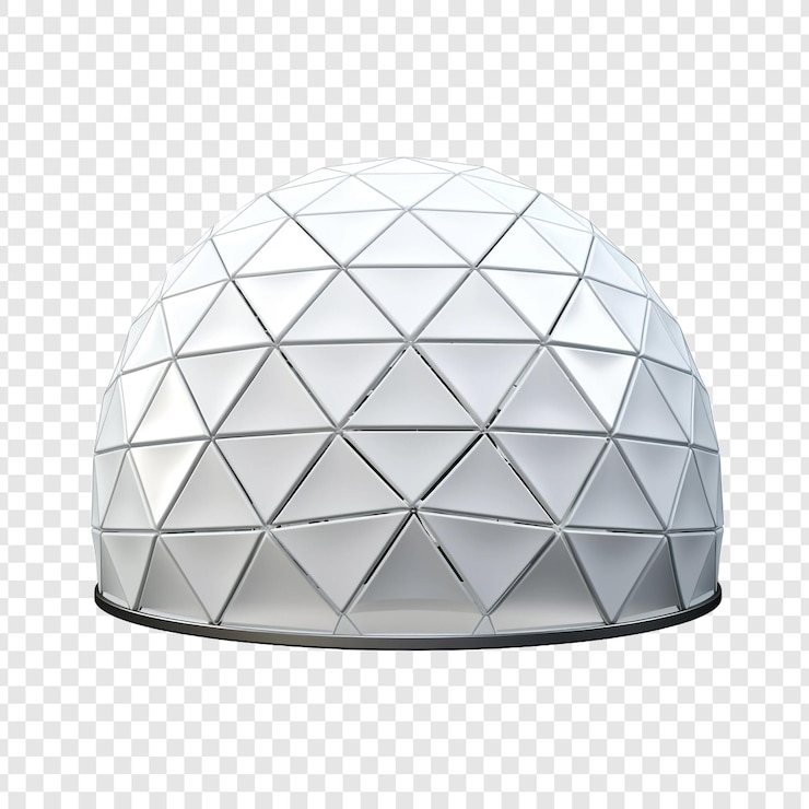 PSD geodesic dome isolated on transparent background