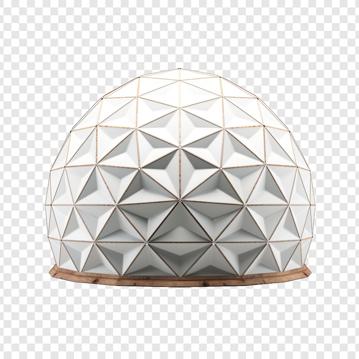 PSD geodesic dome isolated on transparent background