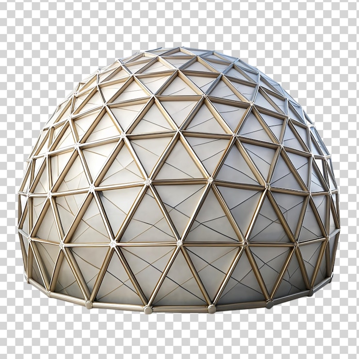 PSD geodesic dome isolated on transparent background