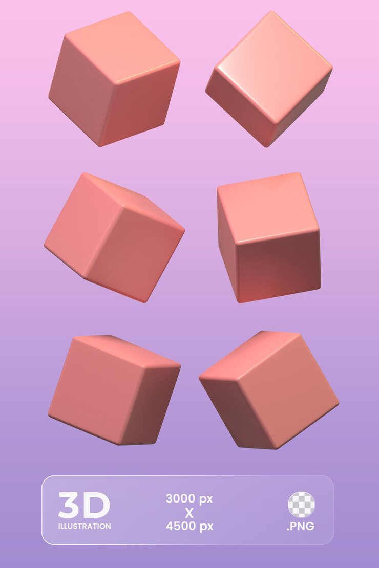 geometria cząstek dekoracja kwadratowe pudełko ikona 3d renderowanie 3d ilustracja 3d