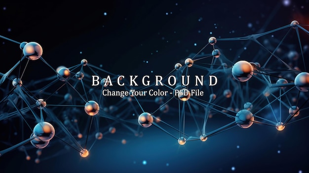 Geometric abstract background with connected line and dots Generative AI