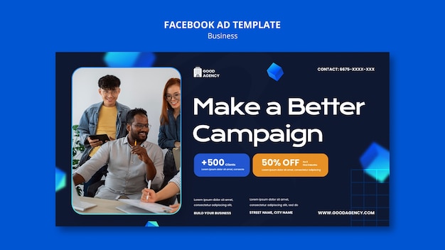 PSD geometric business campaign facebook template