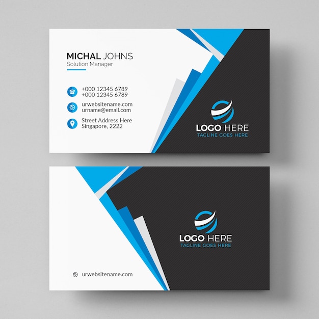 PSD geometric business card mockup