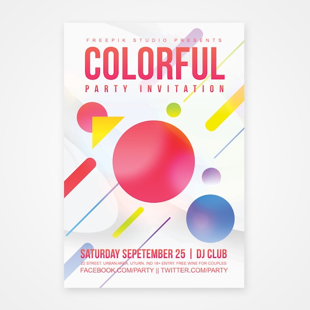 PSD geometric colorful poster