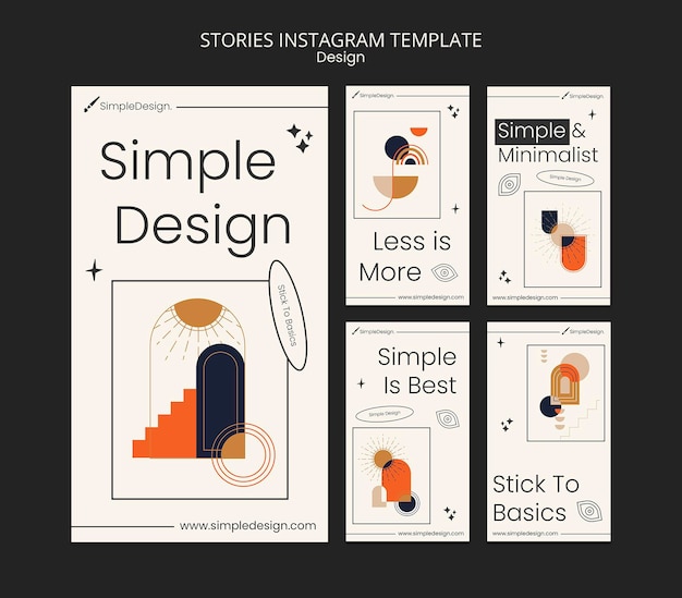 PSD geometric design instagram stories template