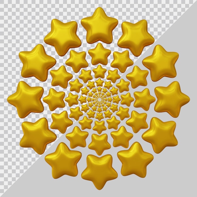 PSD geometric design with stars shapes in 3d render